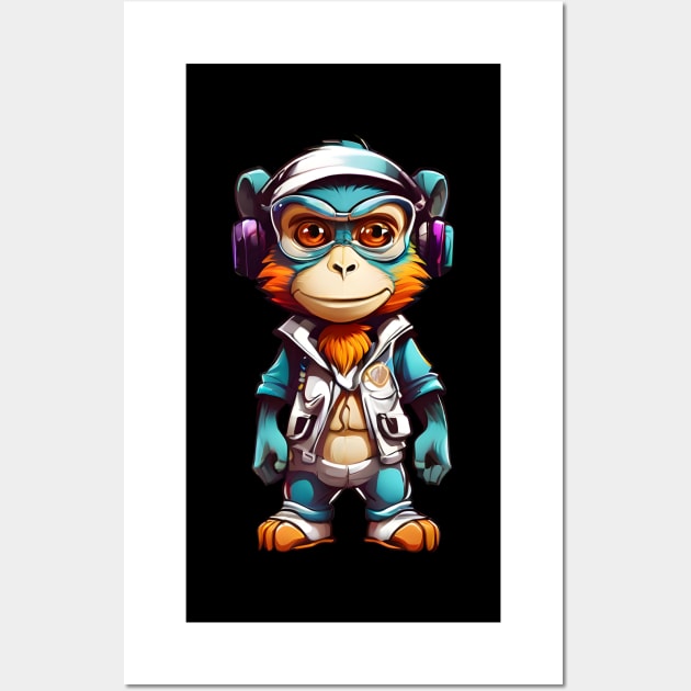 monkey gamer Wall Art by anurak2516